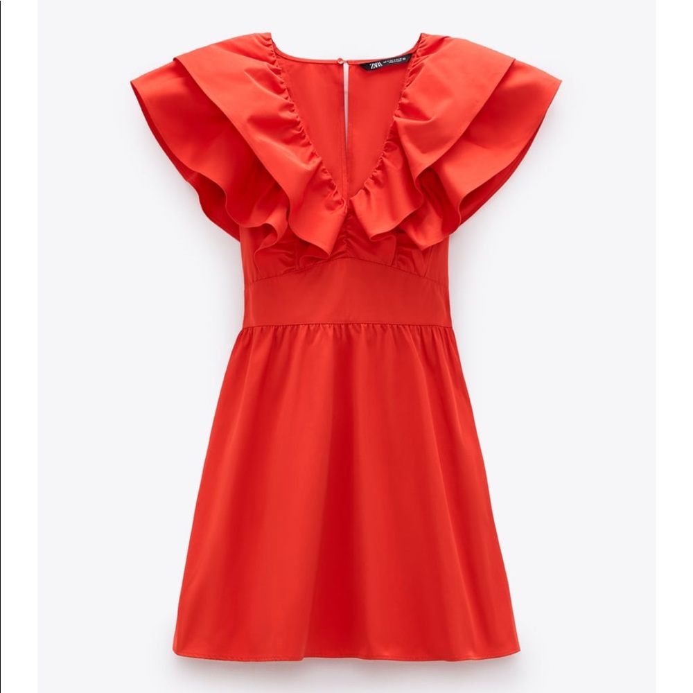 ZARA RUFFLED MINI DRESS - Picture 4 of 7